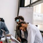 male colleagues having a team building