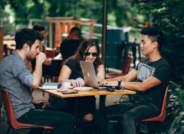 group of friends hanging out