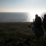 Lee-on-the-Solent: a couple enjoy large ice creams