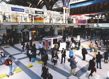 Busy Liverpool Street Station, UK